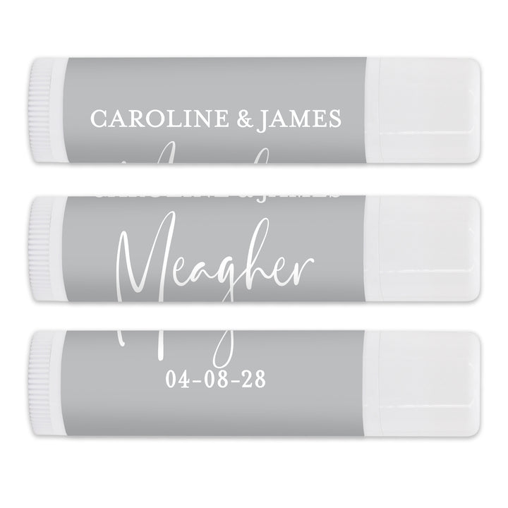 Personalized Lip Balm Wedding Favors, Custom Script Text