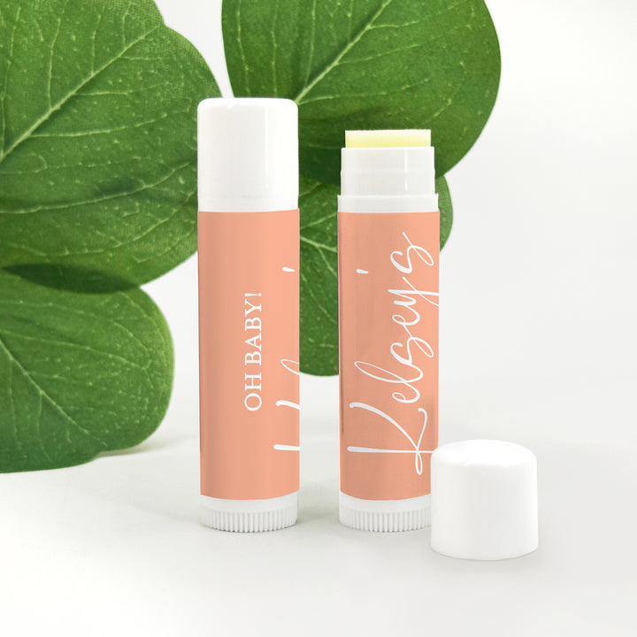 Personalized Lip Balm Wedding Favors, Custom Script Text