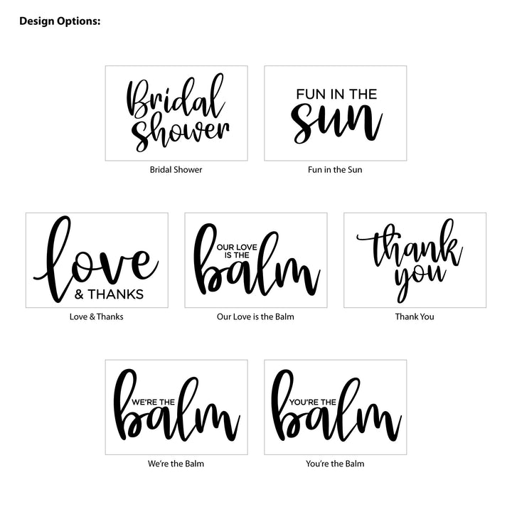 Personalized Lip Balm Favor, Bridal Shower Favors, Wedding Favors, You're the Balm, Our Love is the Balm, Custom Lip Balm