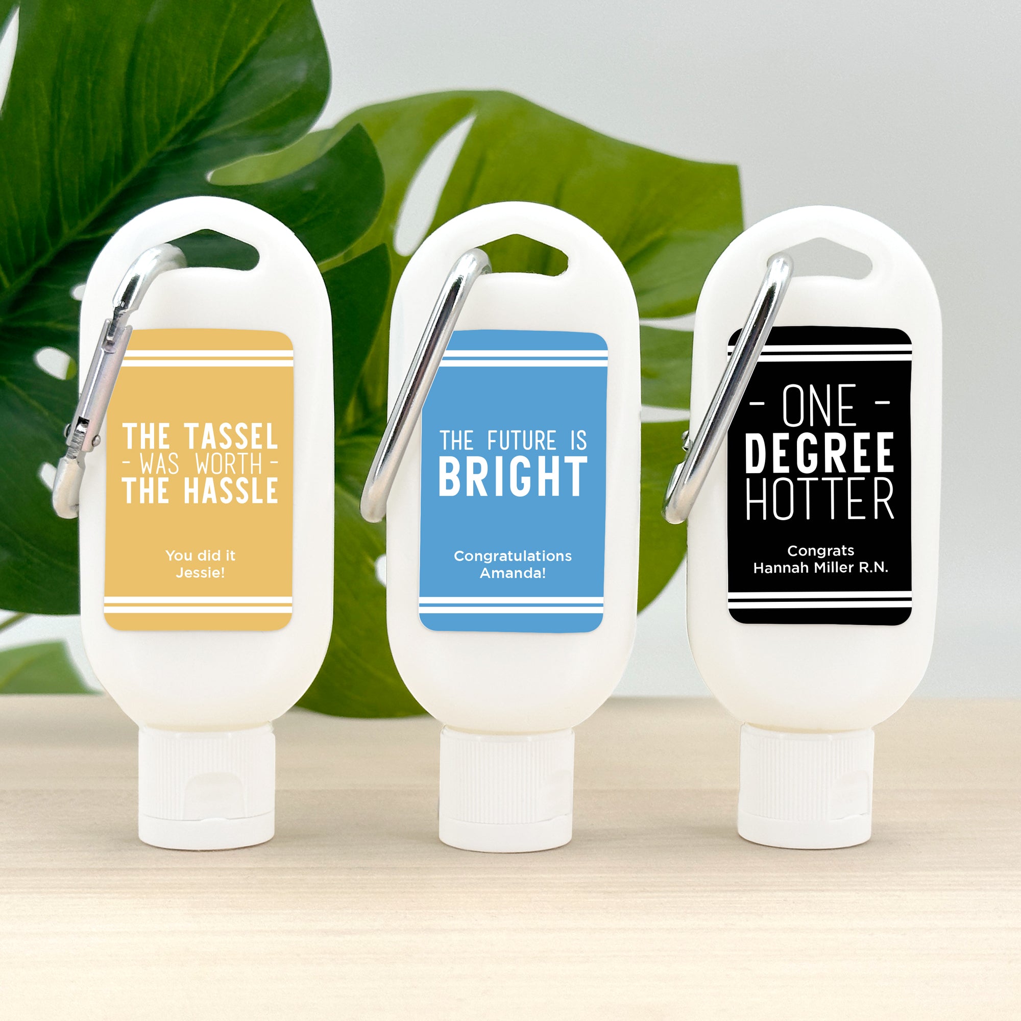 Graduation Favor Sunscreen with Carabiner, School Color with Stripes ...