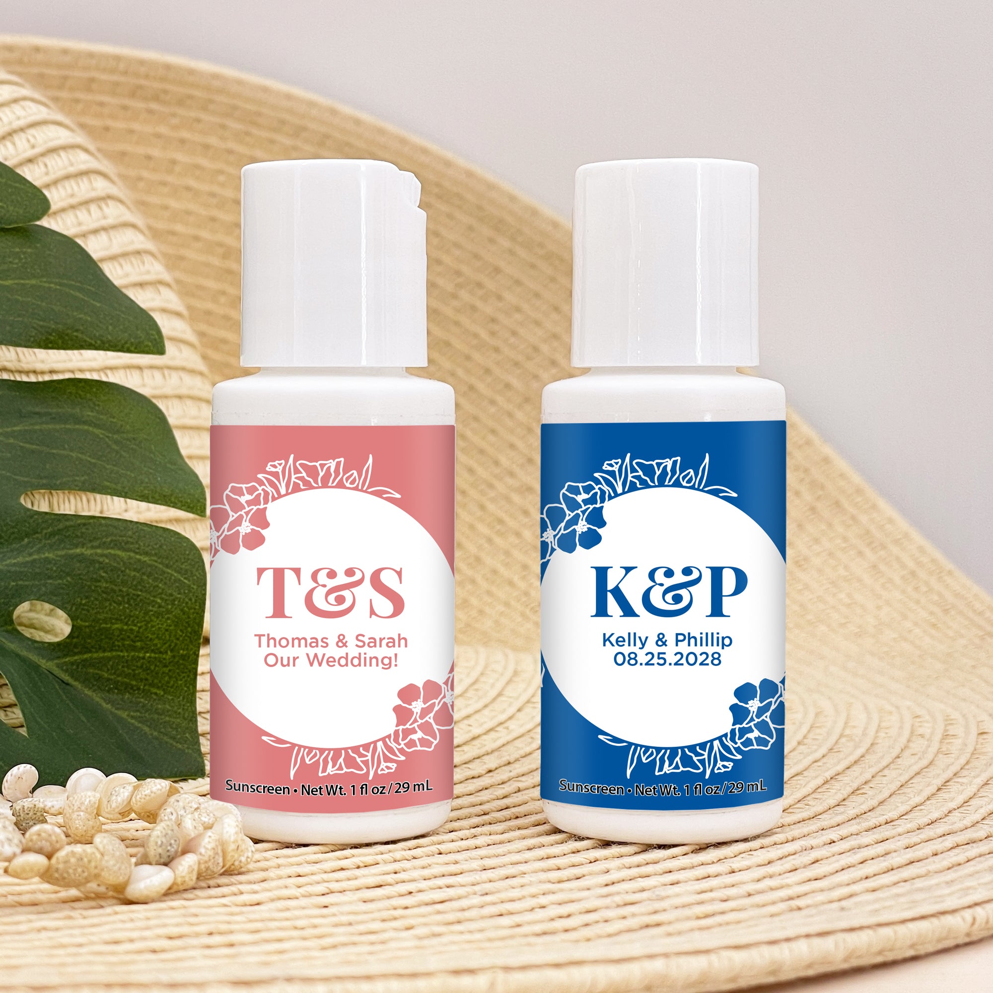 Mini Sunscreen Wedding Favor, Floral Line Drawing Best Day Ever Spot