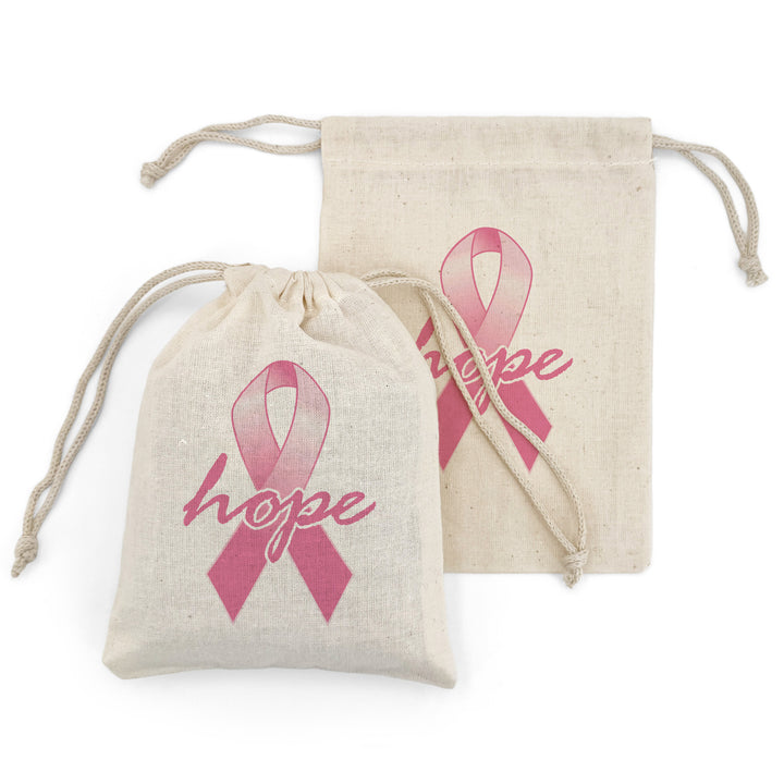 Breast Cancer Awareness Favor Bags, Pink Ribbon Gift Bag