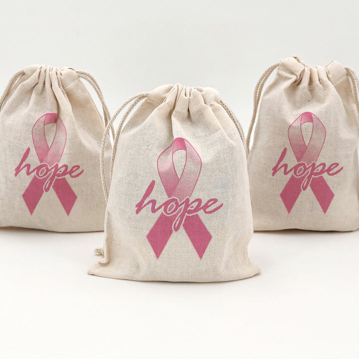 Breast Cancer Awareness Favor Bags, Pink Ribbon Gift Bag