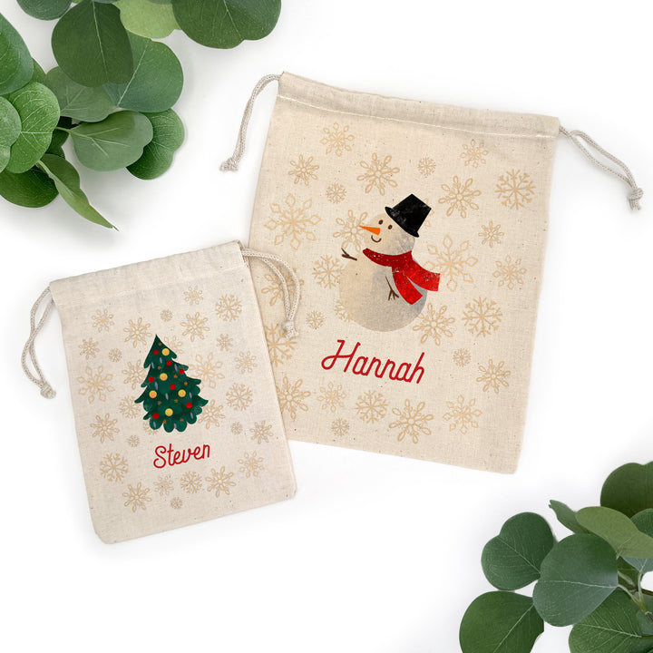 Christmas Character Icon, Drawstring Bags