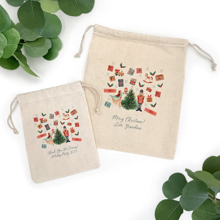 Nutcracker Pattern Drawstring Bags