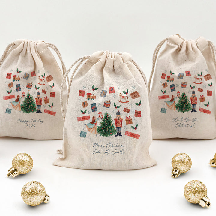 Nutcracker Pattern Drawstring Bags