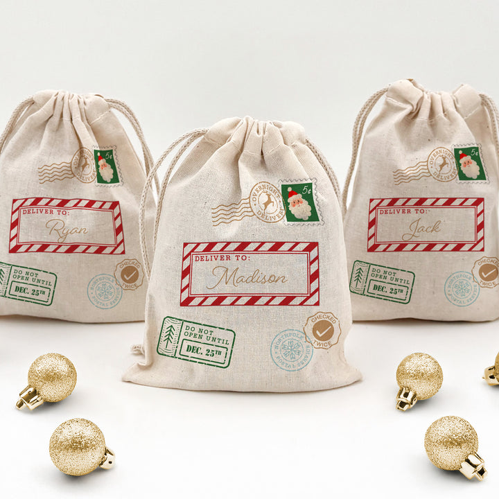 Santa Sack Drawstring Bags