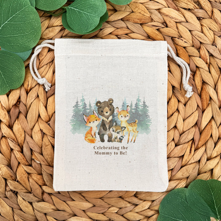 Woodland Animals, Baby Shower Drawstring Bags