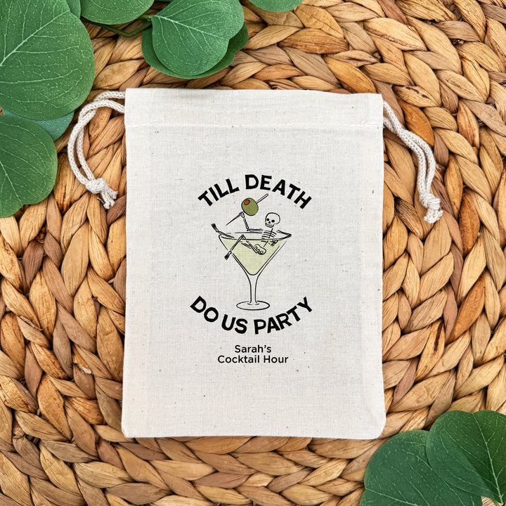 Bachelorette Goody Bags, Hangover Kit, Custom Tote Bag, Girls Trip, Birthday Favors, Wedding Favor, Till Death Do Us Party, A Tini Bit Tipsy, Martini Skeleton Bags