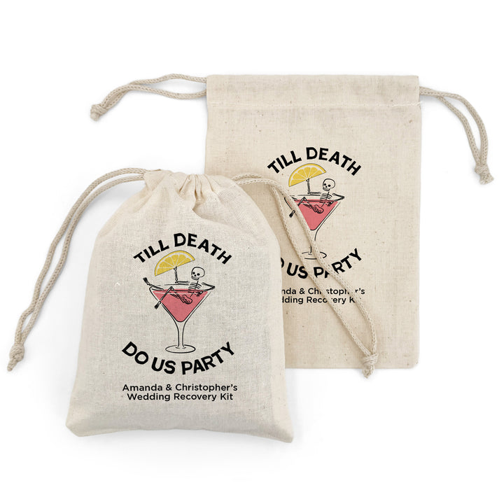 Bachelorette Goody Bags, Hangover Kit, Custom Tote Bag, Girls Trip, Birthday Favors, Wedding Favor, Till Death Do Us Party, But Did You Die, Cosmopolitan Skeleton Bags