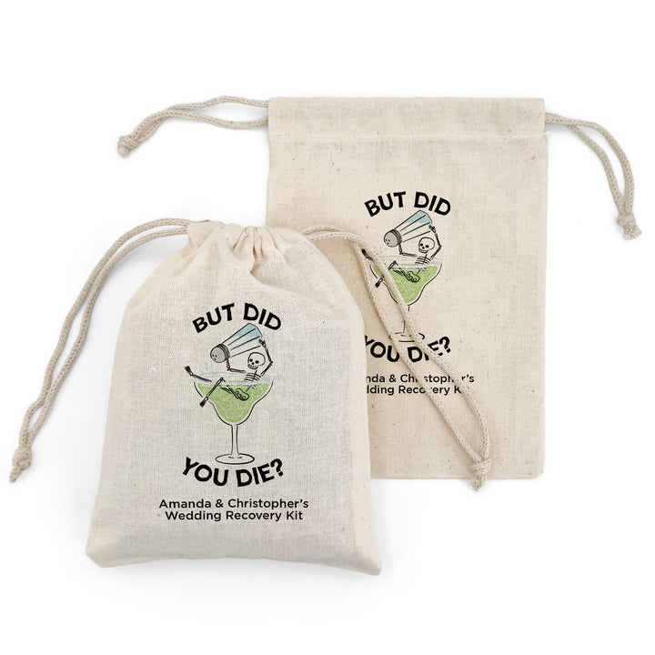 Bachelorette Goody Bags, Hangover Kit, Custom Tote Bag, Girls Trip, Birthday Favors, Wedding Favor, Till Death Do Us Party, But Did You Die, Margarita Skeleton Bags
