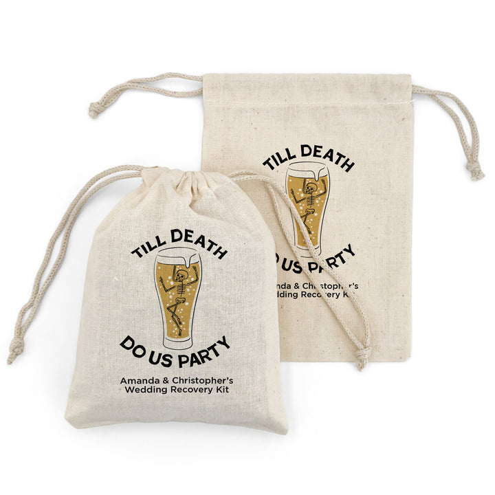 Bachelorette Goody Bags, Hangover Kit, Custom Tote Bag, Girls Trip, Birthday Favors, Wedding Favor, Till Death Do Us Party, But Did You Die, Beer Skeleton Bags