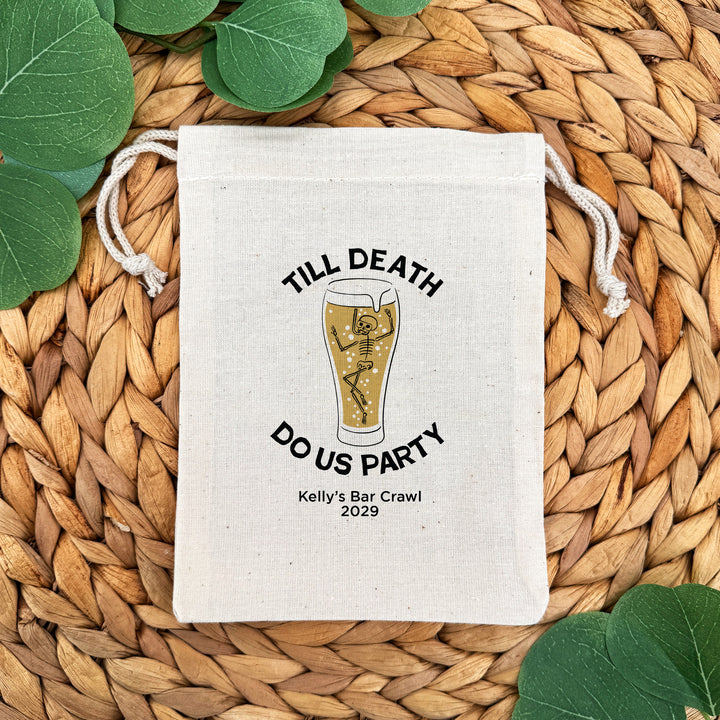 Bachelorette Goody Bags, Hangover Kit, Custom Tote Bag, Girls Trip, Birthday Favors, Wedding Favor, Till Death Do Us Party, But Did You Die, Beer Skeleton Bags
