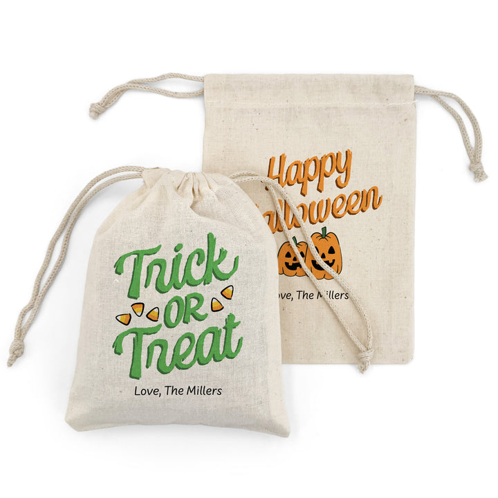 Custom Drawstring Bags, Halloween Gift Bags, Custom Goodie Bags, Spooky Season, Trick or Treat Bags