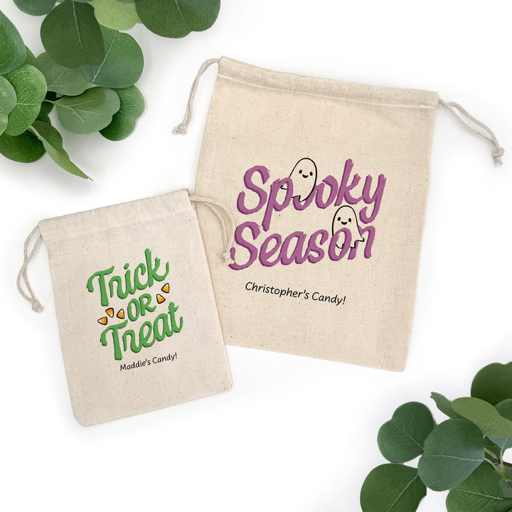 Custom Drawstring Bags, Halloween Gift Bags, Custom Goodie Bags, Spooky Season, Trick or Treat Bags