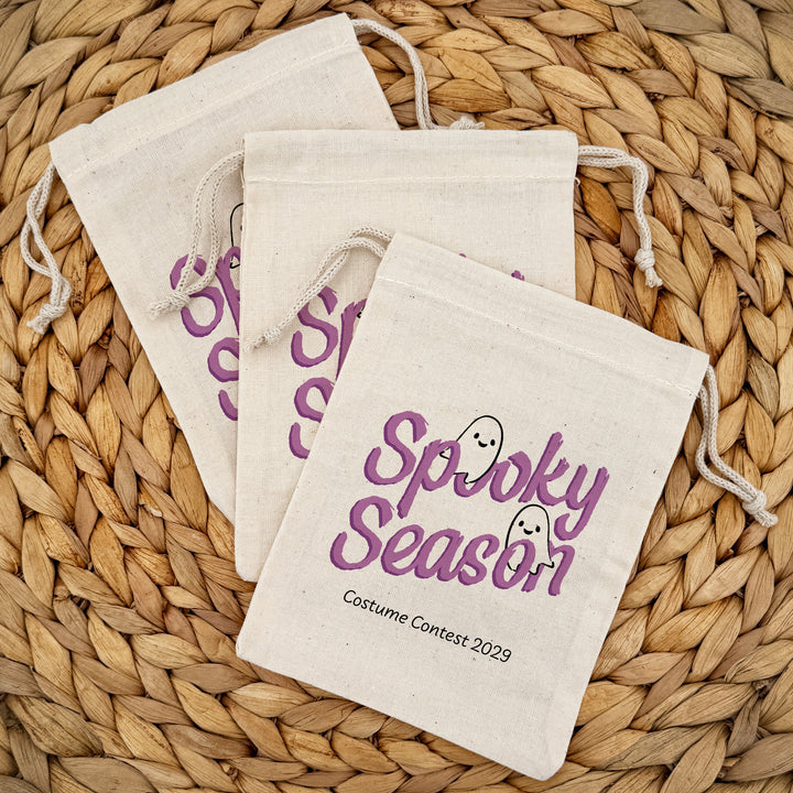 Custom Drawstring Bags, Halloween Gift Bags, Custom Goodie Bags, Spooky Season, Trick or Treat Bags