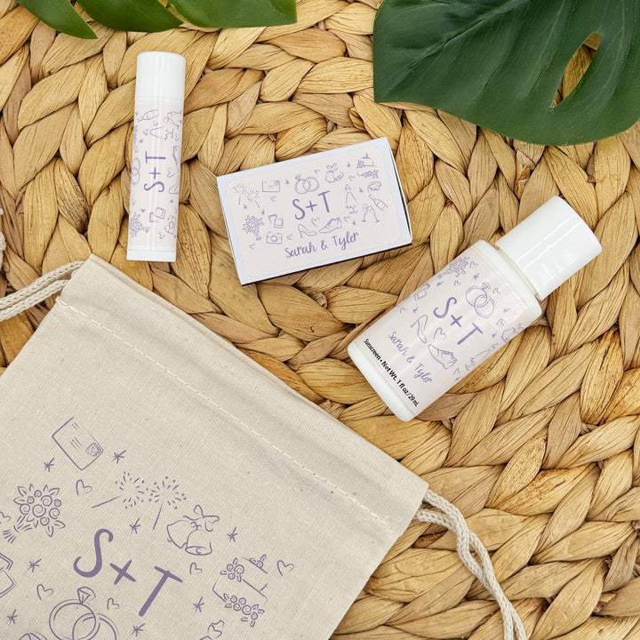 Wedding Sketch Pattern Drawstring Bags