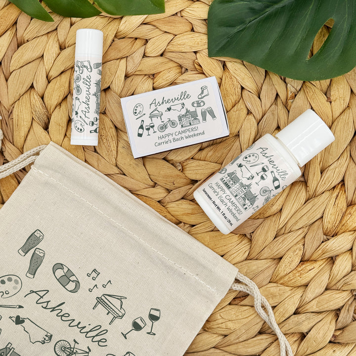 Custom Drawstring Bags, Girls Trip, Asheville Bachelorette Bags