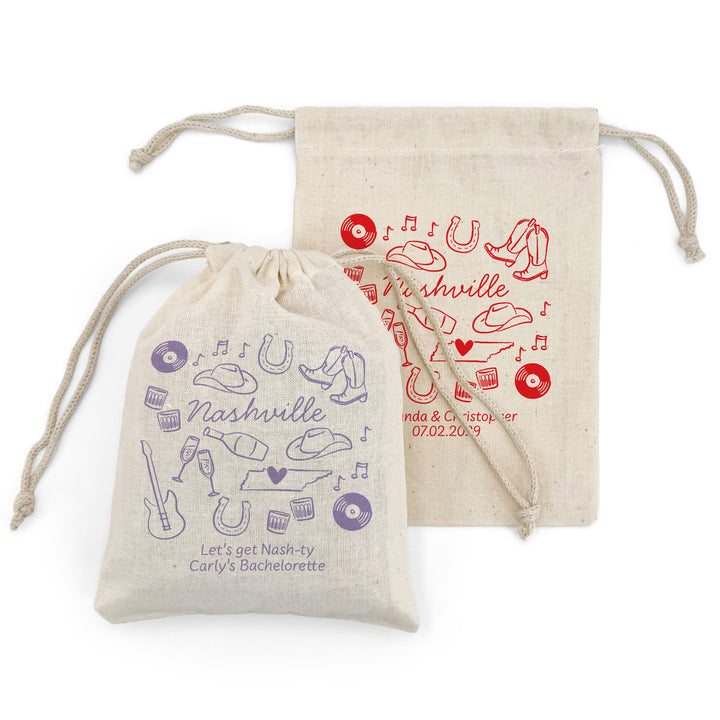 Custom Drawstring Bags, Girls Trip, Nashville Bachelorette Bags