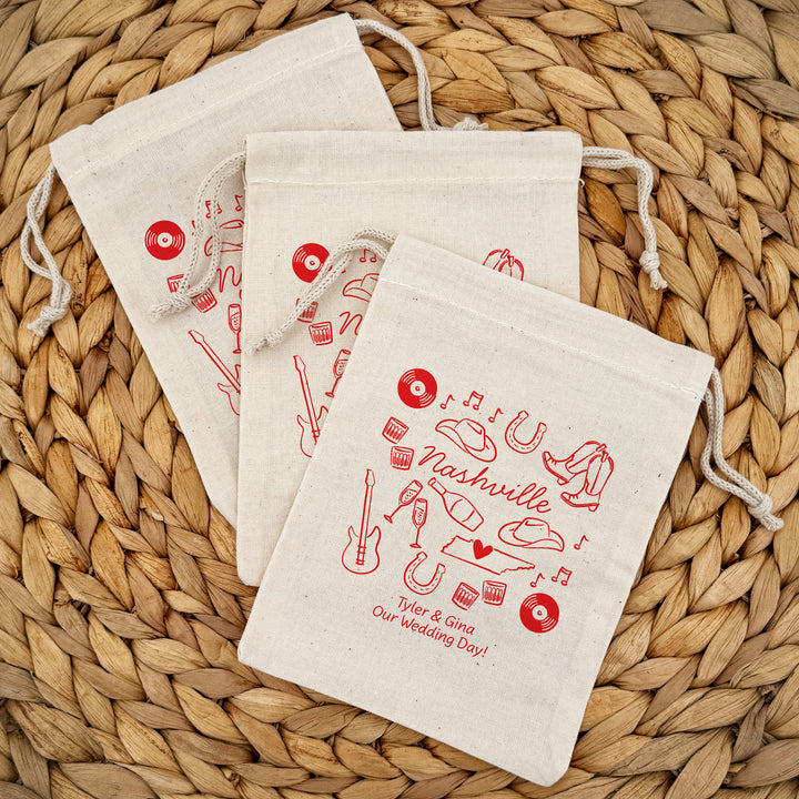 Custom Drawstring Bags, Girls Trip, Nashville Bachelorette Bags