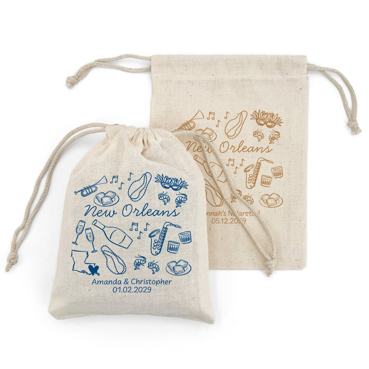 Custom Drawstring Bags, Girls Trip, New Orleans Bachelorette Bags