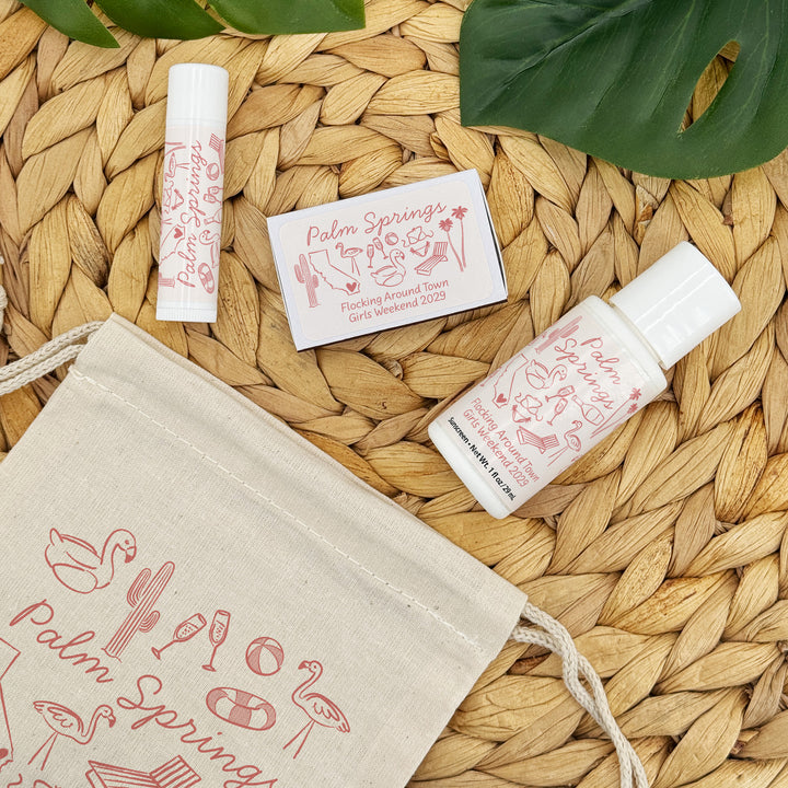 Custom Drawstring Bags, Girls Trip, Palm Springs Bachelorette Bags