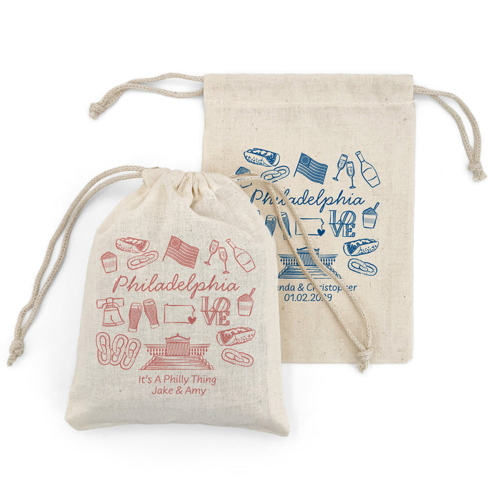 Custom Drawstring Bags, Girls Trip, Philadelphia Bachelorette Bags