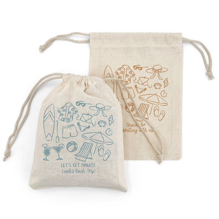Custom Drawstring Bags, Girls Trip, Beach Bachelorette Bags
