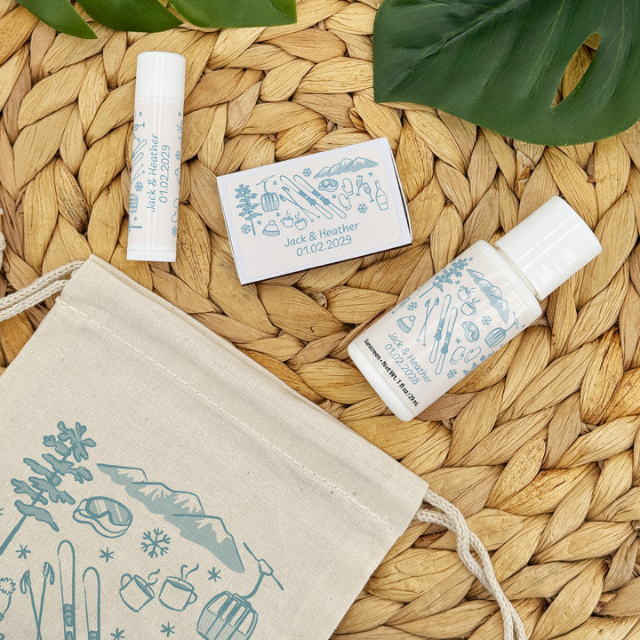 Hand Drawn Ski Pattern Sketch Drawstring Bags