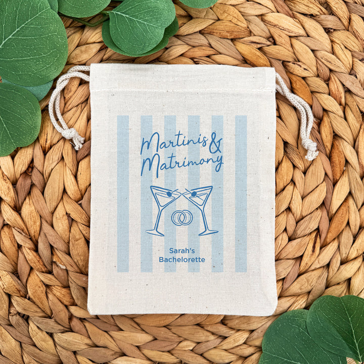 About Last Night, Last Toast on the Coast, Bachelorette Stripe Drawstring Bags