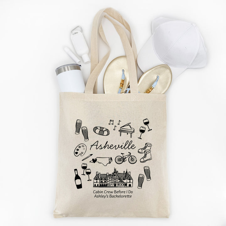Asheville Bachelorette Tote Bags