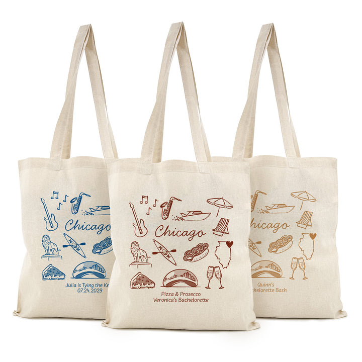 Chicago Bachelorette Tote Bags