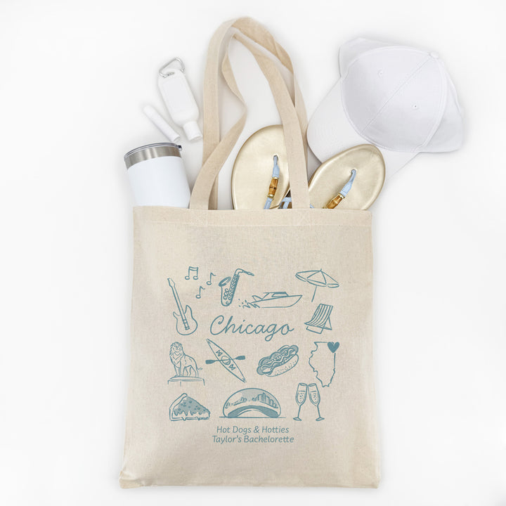 Chicago Bachelorette Tote Bags