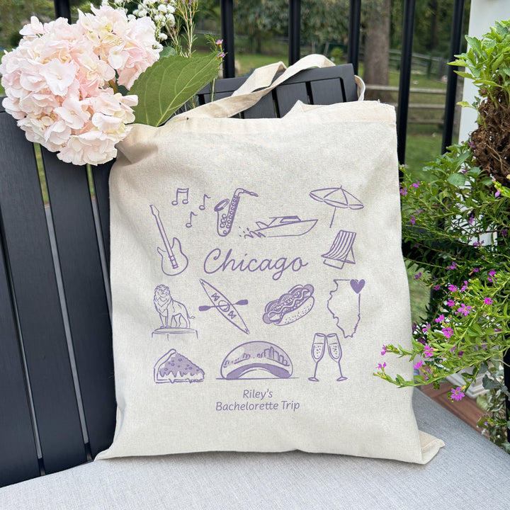 Chicago Bachelorette Tote Bags