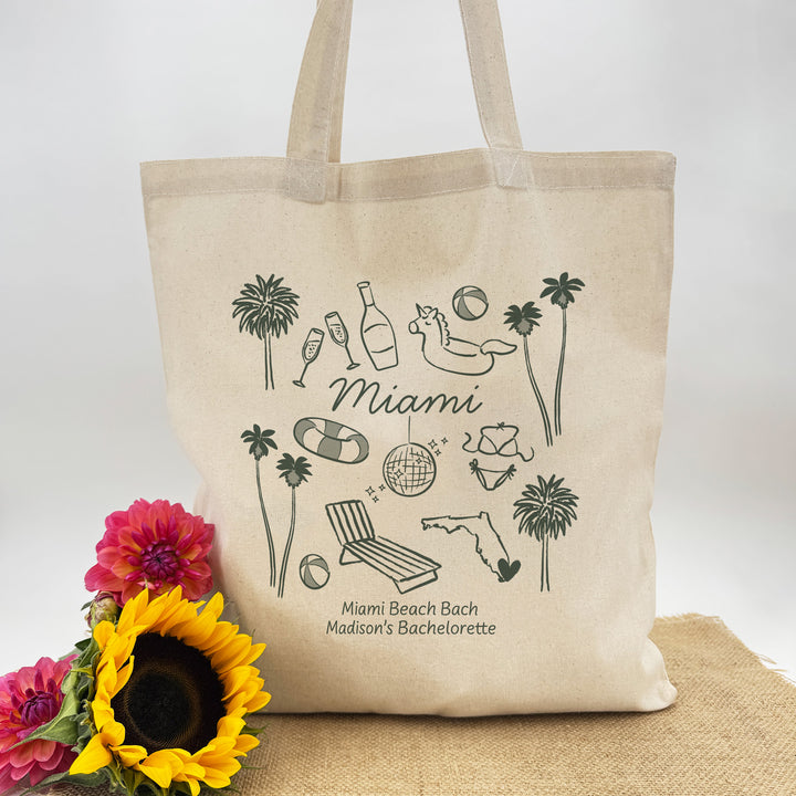 Miami Bachelorette Tote Bags
