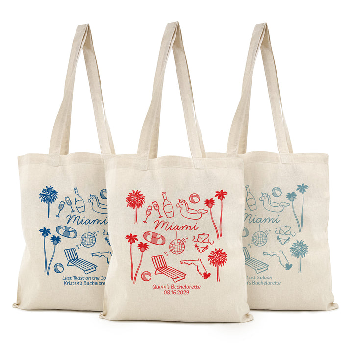 Miami Bachelorette Tote Bags