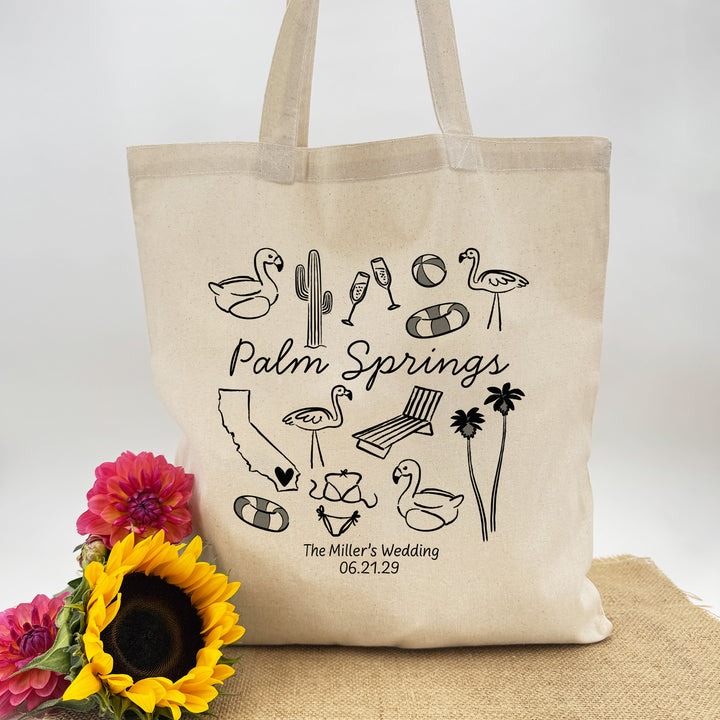Palm Springs Bachelorette Tote Bags