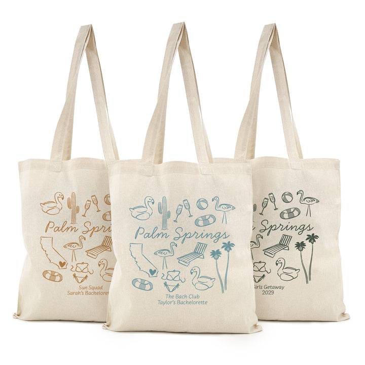 Palm Springs Bachelorette Tote Bags