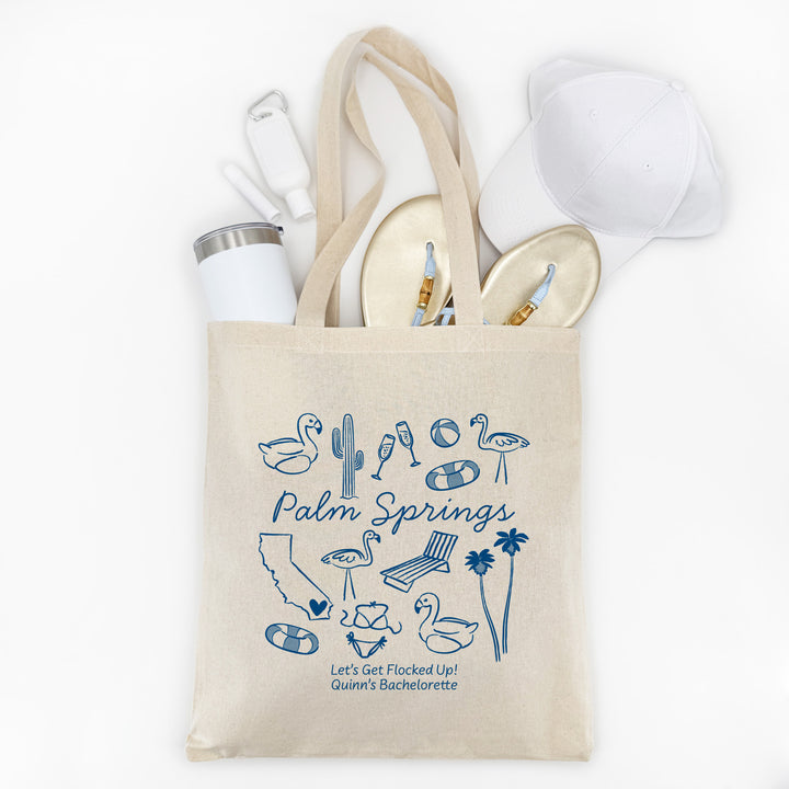 Palm Springs Bachelorette Tote Bags