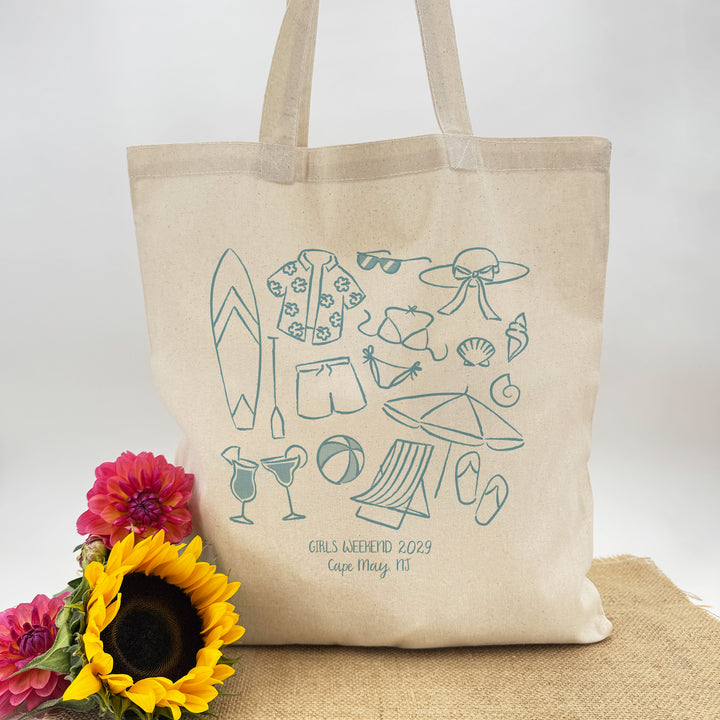 Beach Bachelorette Tote Bags