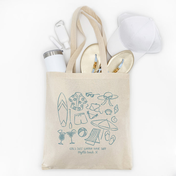 Beach Bachelorette Tote Bags