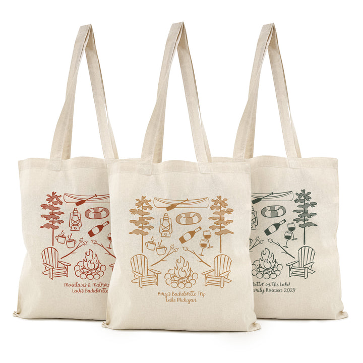 Lake Bachelorette Tote Bags