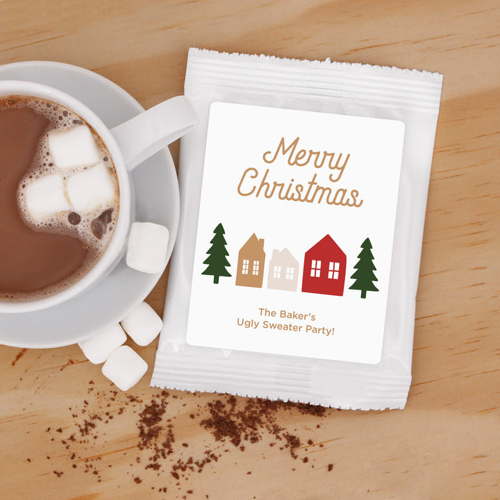 Christmas Hot Chocolate Favor & Gift, Christmas Village