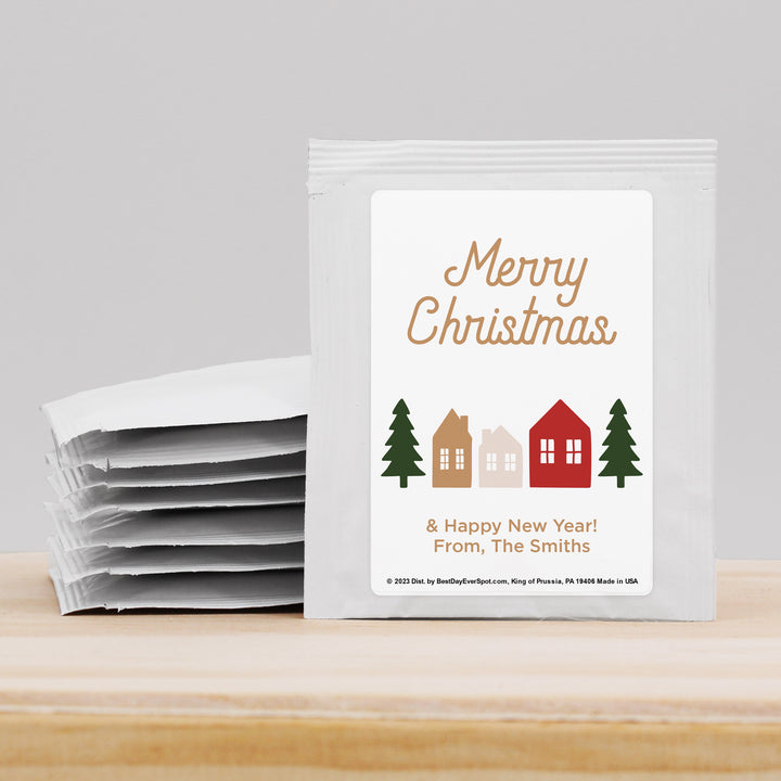 Personalized Christmas Tea Favors, Christmas Village Tea Party