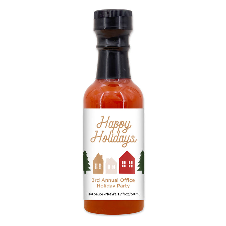 Hot Sauce Favor, Christmas Stocking Stuffers, Mini Hot Sauce Gift, 1.7 oz., Christmas Village