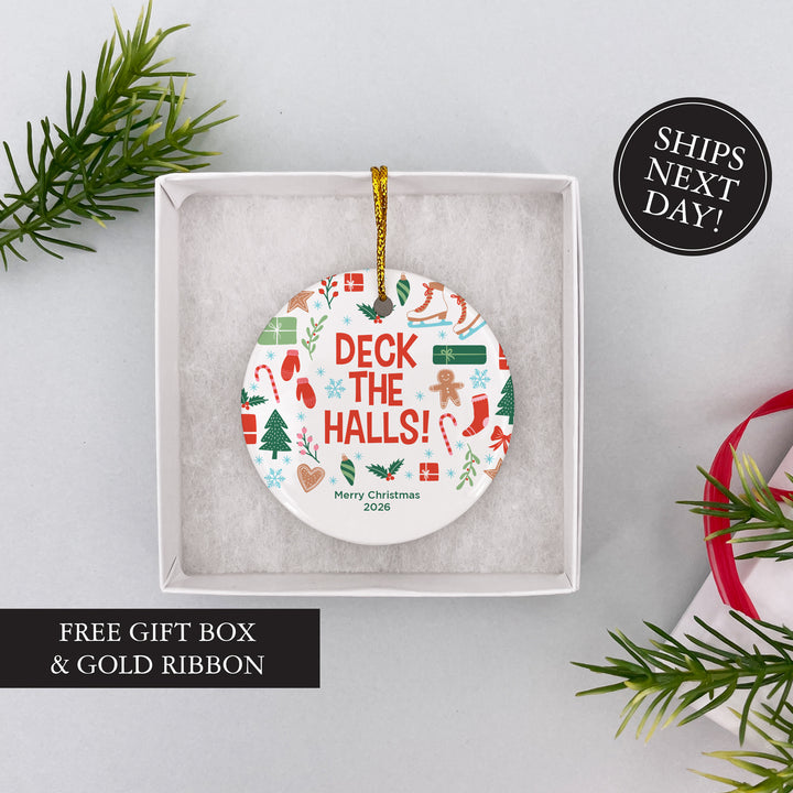 Personalized Christmas Tree Ornament - Christmas Pattern