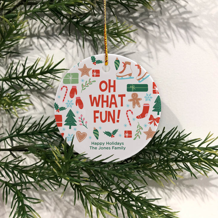 Personalized Christmas Tree Ornament - Christmas Pattern
