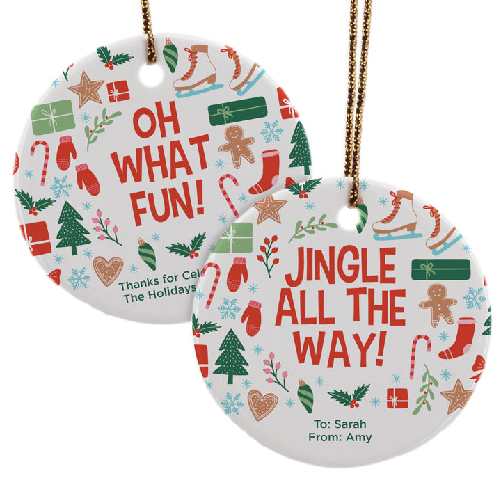 Personalized Christmas Tree Ornament - Christmas Pattern