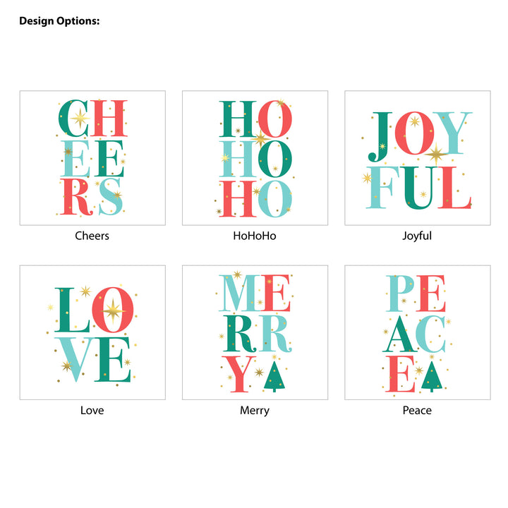 Custom Holiday Drawstring Bags, Christmas Party Favor Goodie Bags, Christmas Sparkle Headings