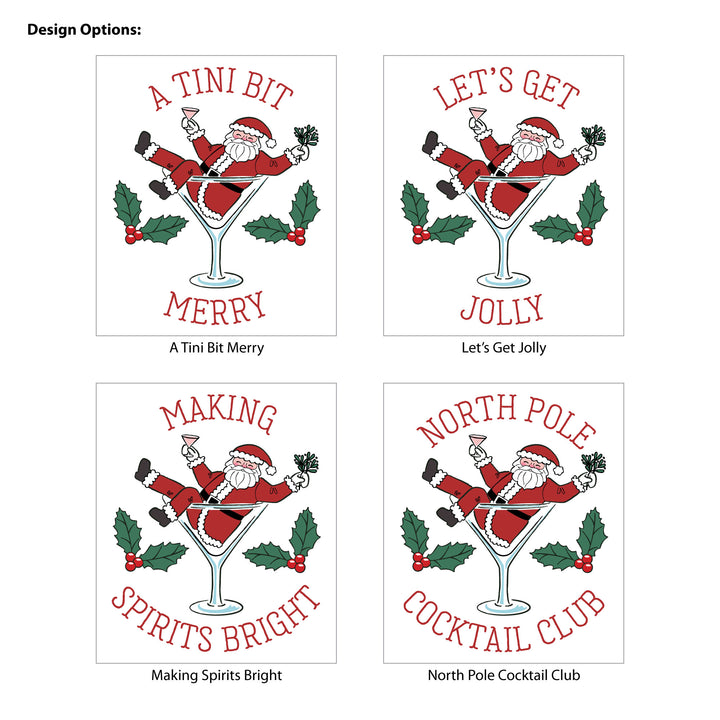 Santa in a Martini, Drawstring Bags